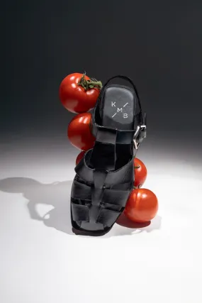 ADENA BLACK - Fisherman Slingback Sandals