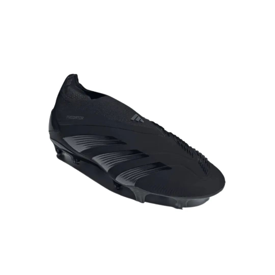 Adidas - Predator 24 Elite Laceless Firm Ground Soccer Cleats - Core Black / Core Black / Carbon