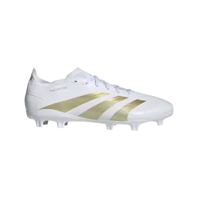 adidas Predator League Firm Ground Soccer Cleats | Cloud White-Gold Metallic-Sandy Beige Met | Men's