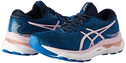 ASICS Women's 1012B201 Gel-nimbus 24 Trainers, French Blue Barely Rose, 4 UK