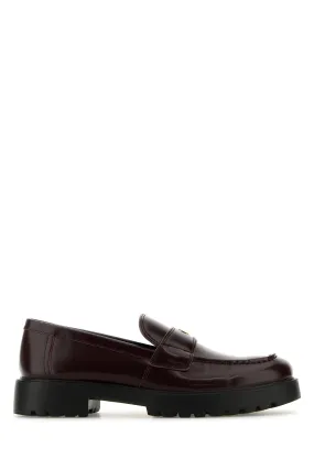 Burgundy leather loafers