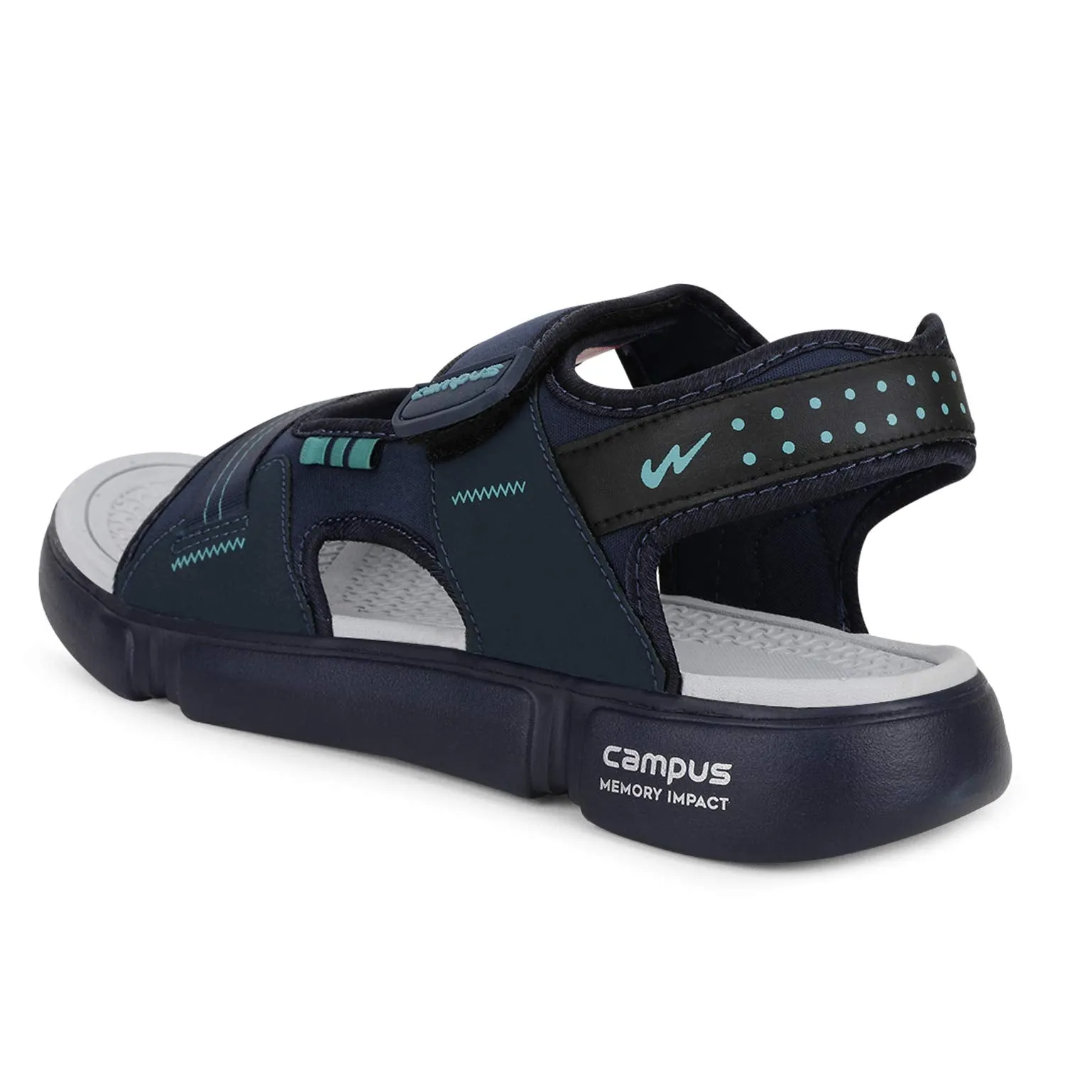 Campus Men's SD-057 Navy/BLK/T.BLU Sports Sandals - 7UK 3K-SD-057A