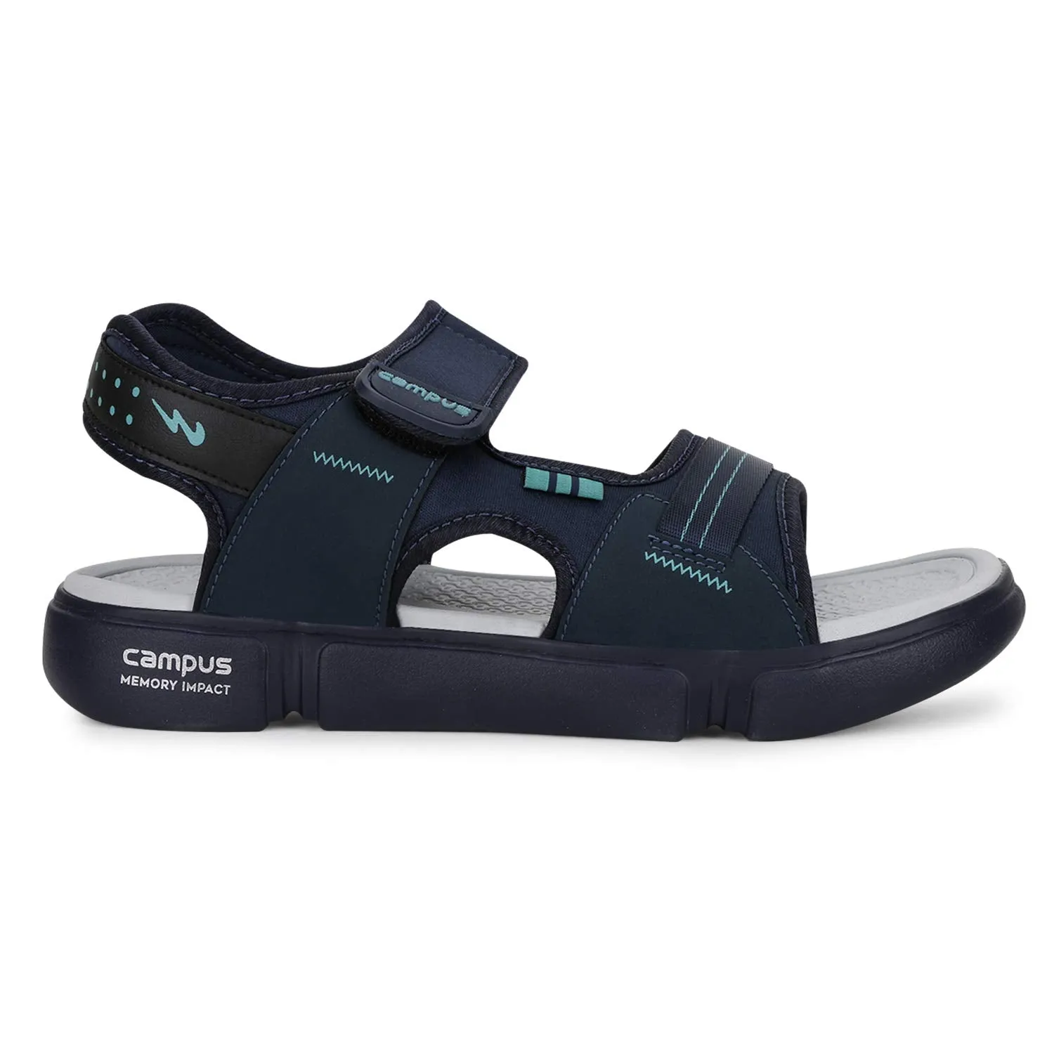 Campus Men's SD-057 Navy/BLK/T.BLU Sports Sandals - 7UK 3K-SD-057A