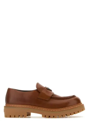 Caramel leather loafers