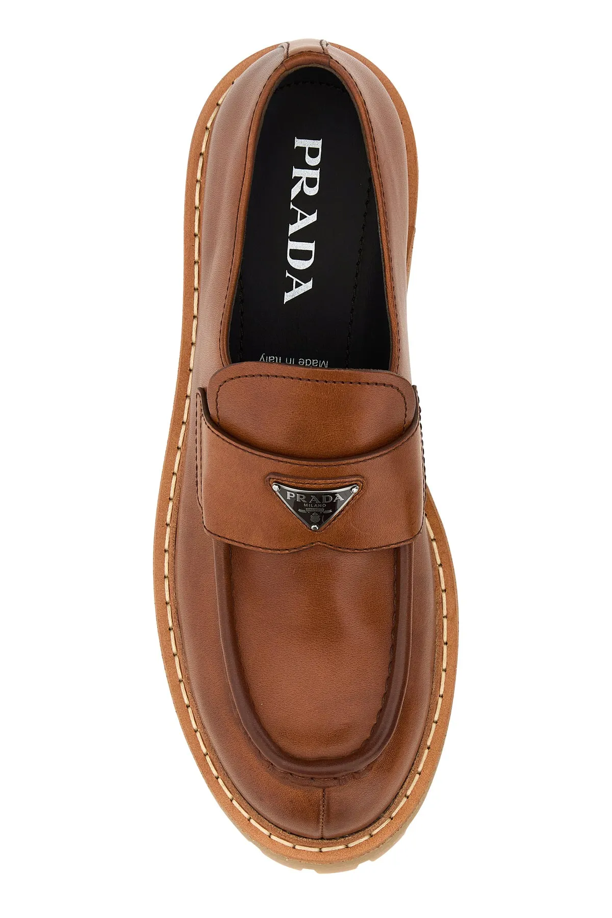 Caramel leather loafers