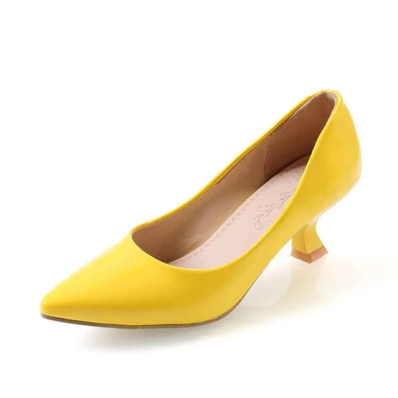 Classic Slip on Dress Shoes 50mm Stilettos Pointed Toe Low Heel Pumps