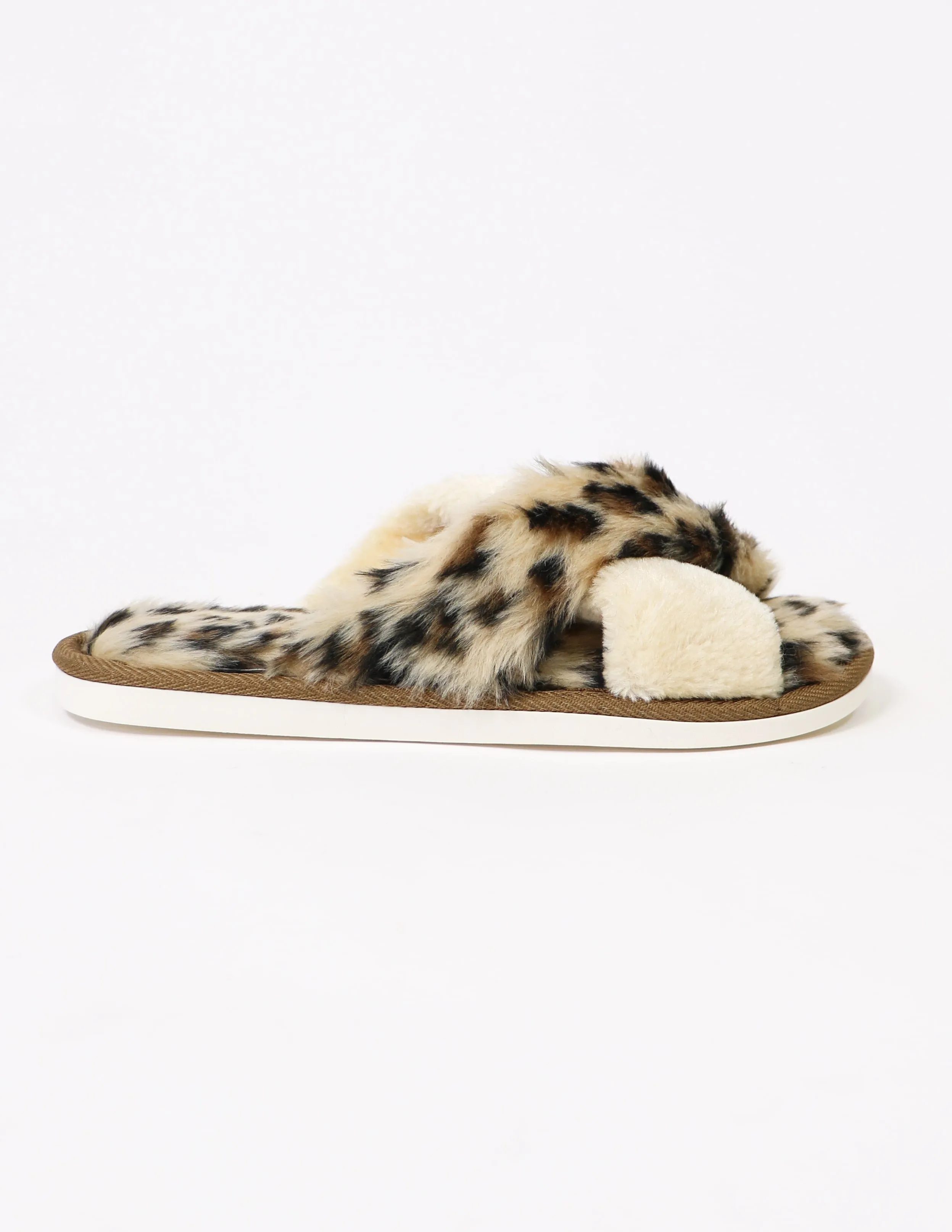 COZY KITTEN SLIPPER - Tan Leopard
