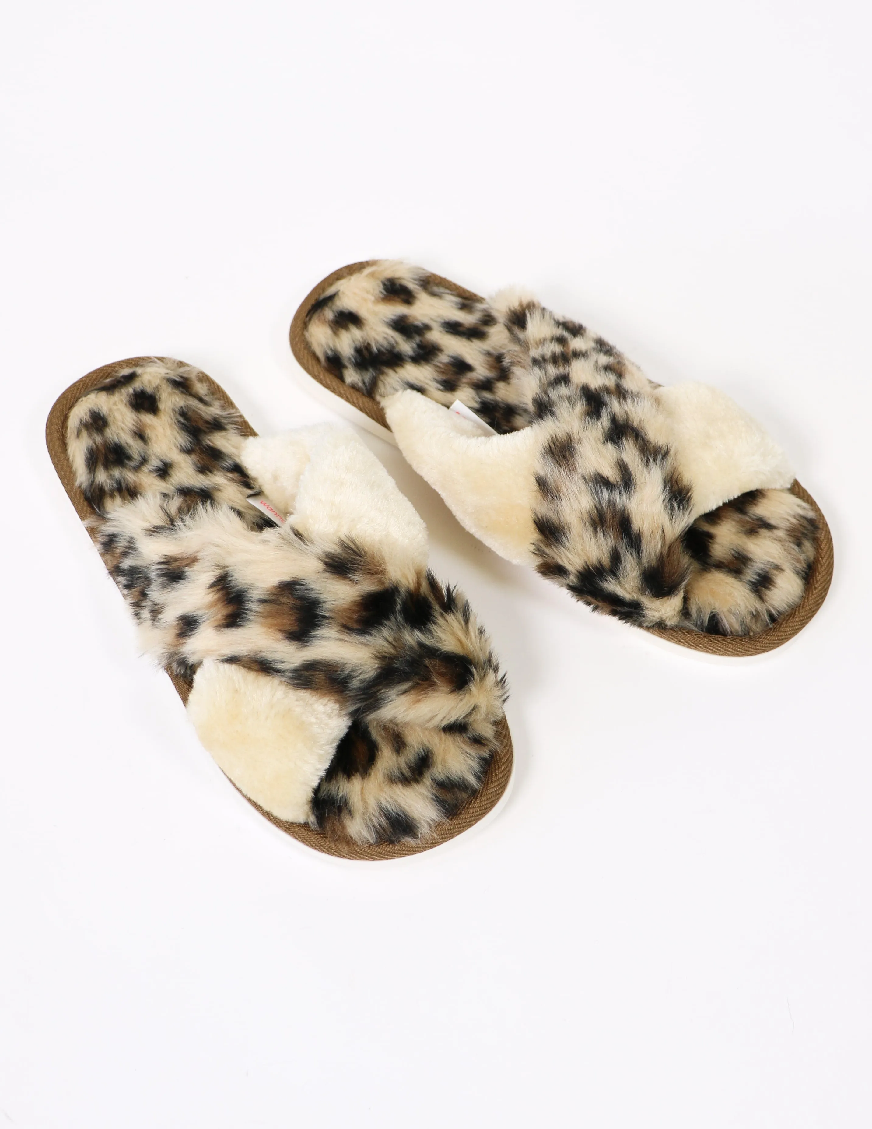 COZY KITTEN SLIPPER - Tan Leopard