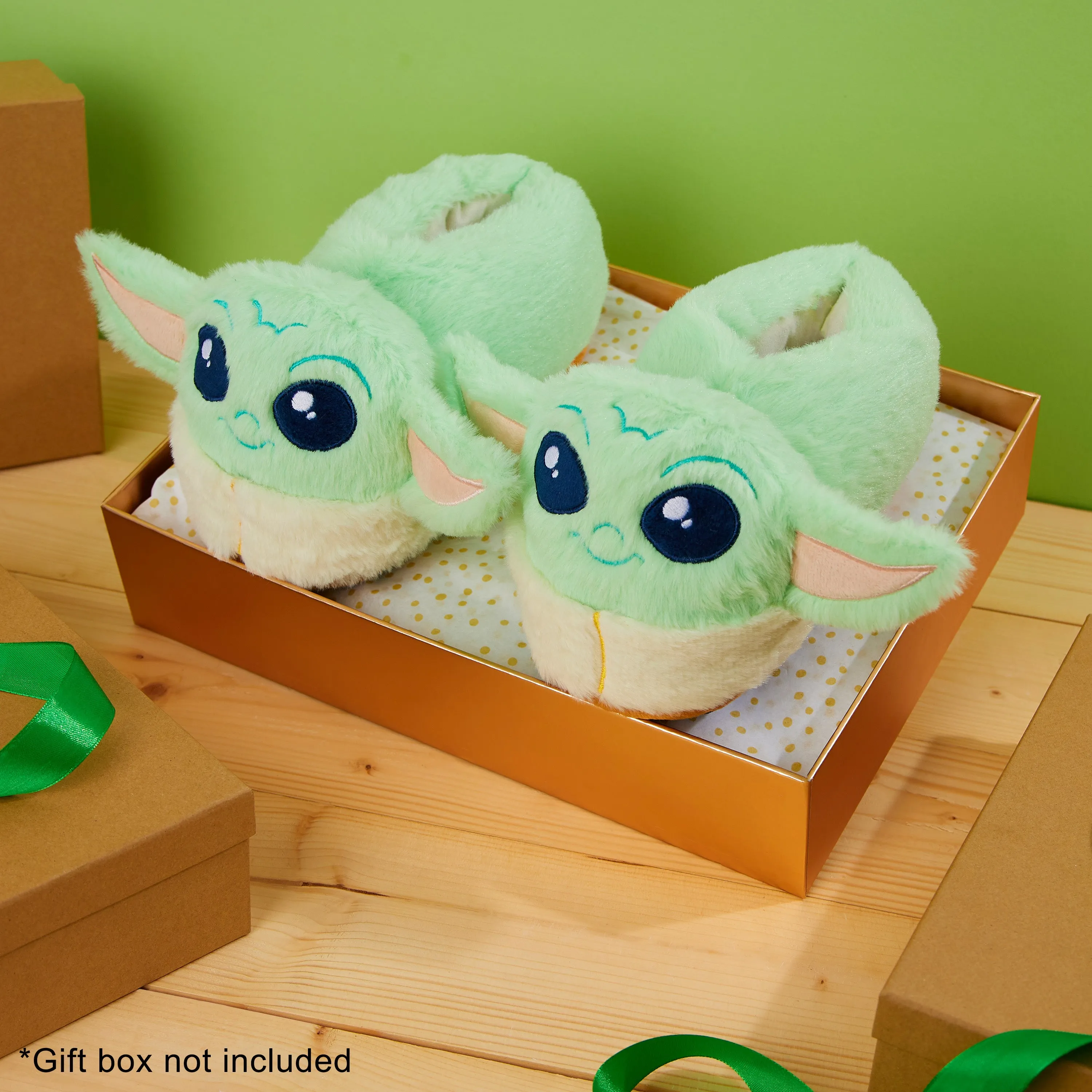 Disney Slippers for Kids - 3D Fluffy Baby Yoda Slippers