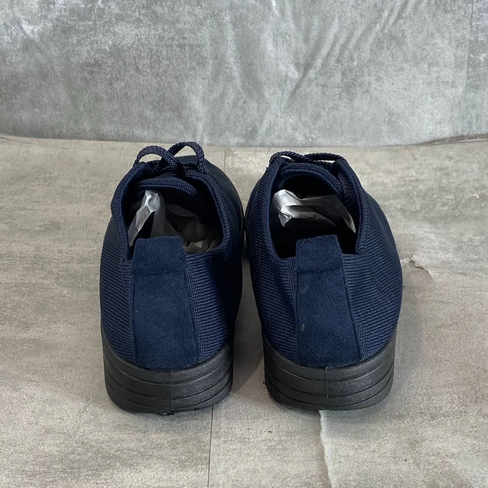 EASY STREET Women's Navy Command Knit Lace-Up Sneakers SZ 8.5