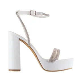 Eleanor - Embellished Ankle Strap Platform Heels, Chunky Heel & Synthetic Material, Glamorous Party Footwear, Bold & Comfortable for Evening Events