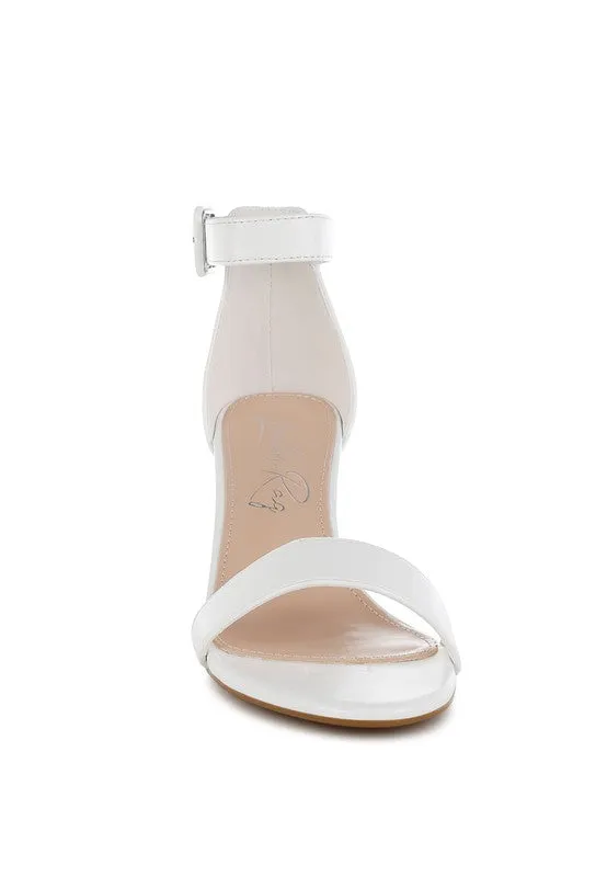 Faux Leather Kitten Heel Sandals