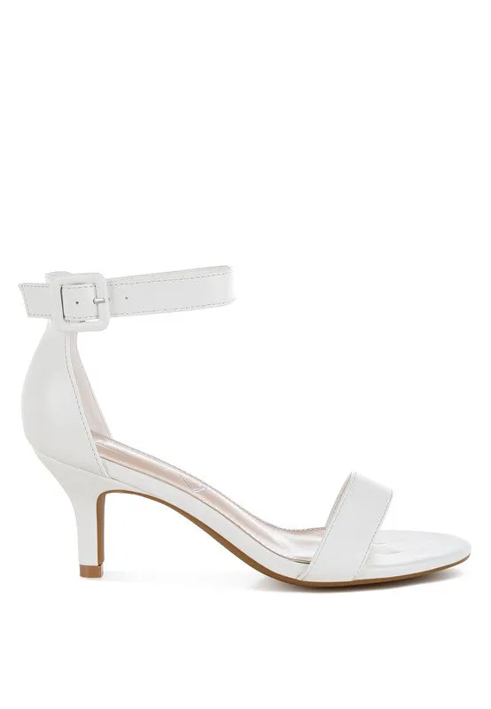 Faux Leather Kitten Heel Sandals