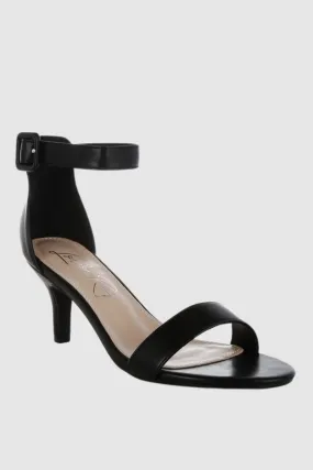 Faux Leather Kitten Heel Sandals