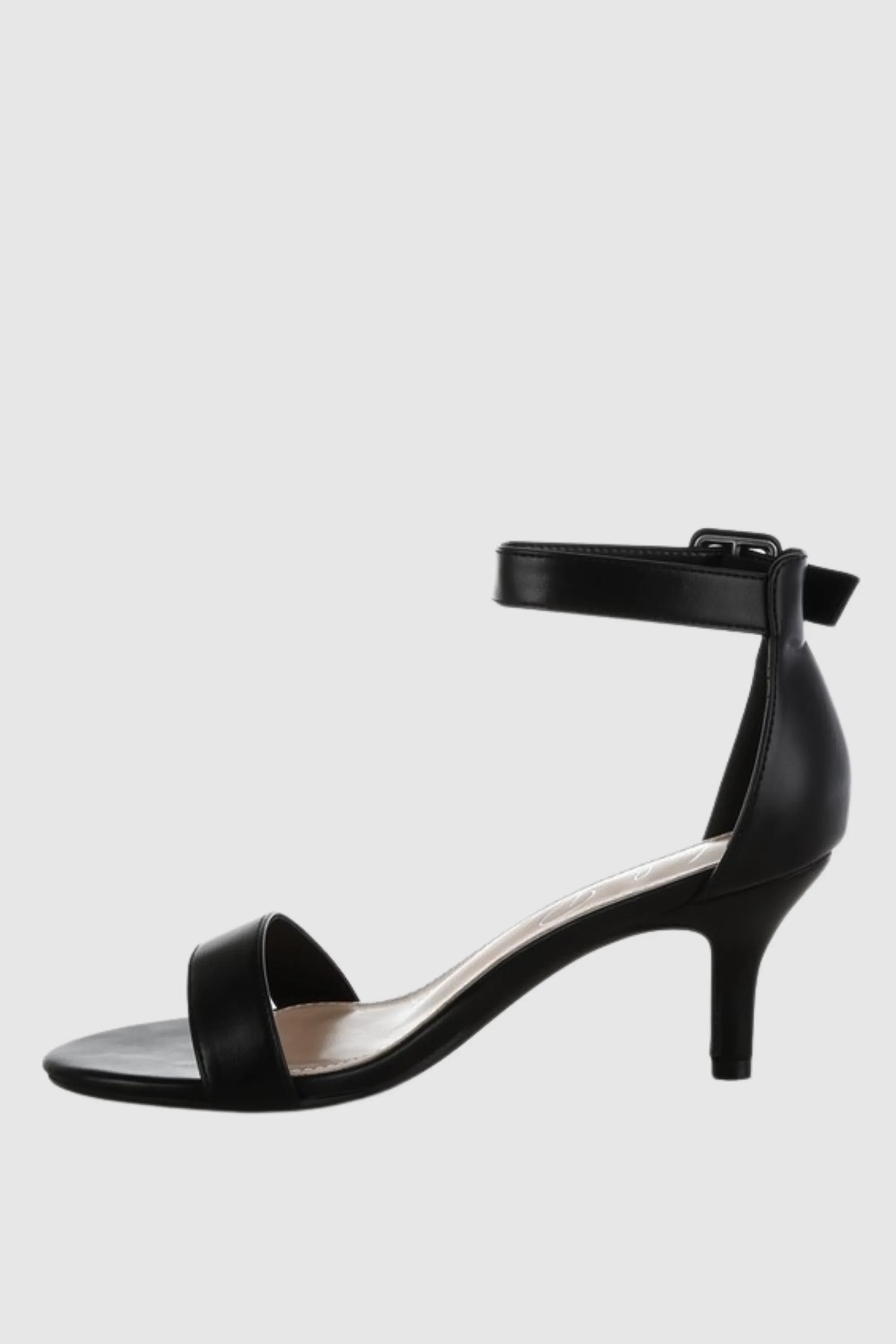 Faux Leather Kitten Heel Sandals