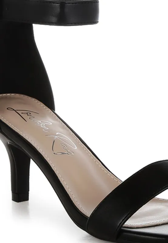Faux Leather Kitten Heel Sandals