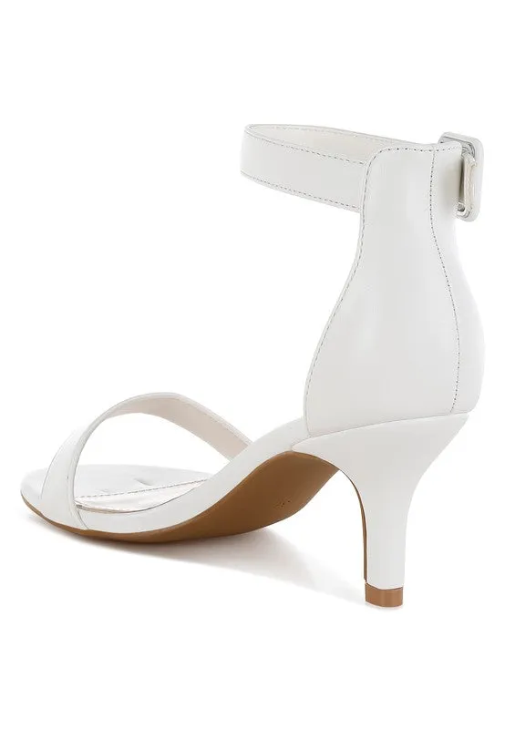 Faux Leather Kitten Heel Sandals