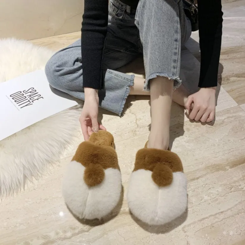 Fluffy Corgi Plush Slippers