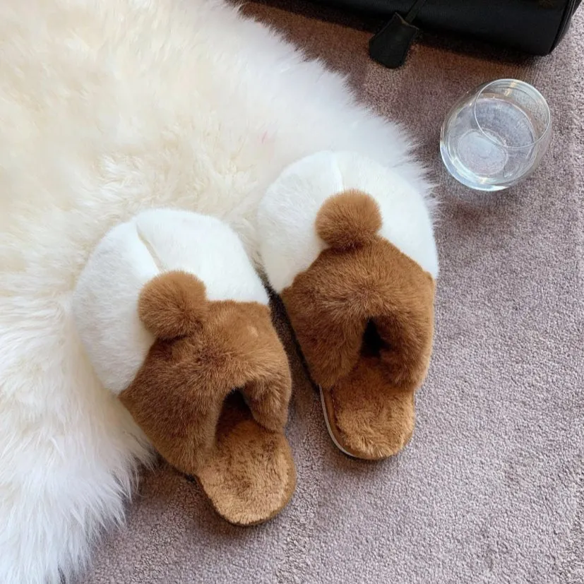 Fluffy Corgi Plush Slippers