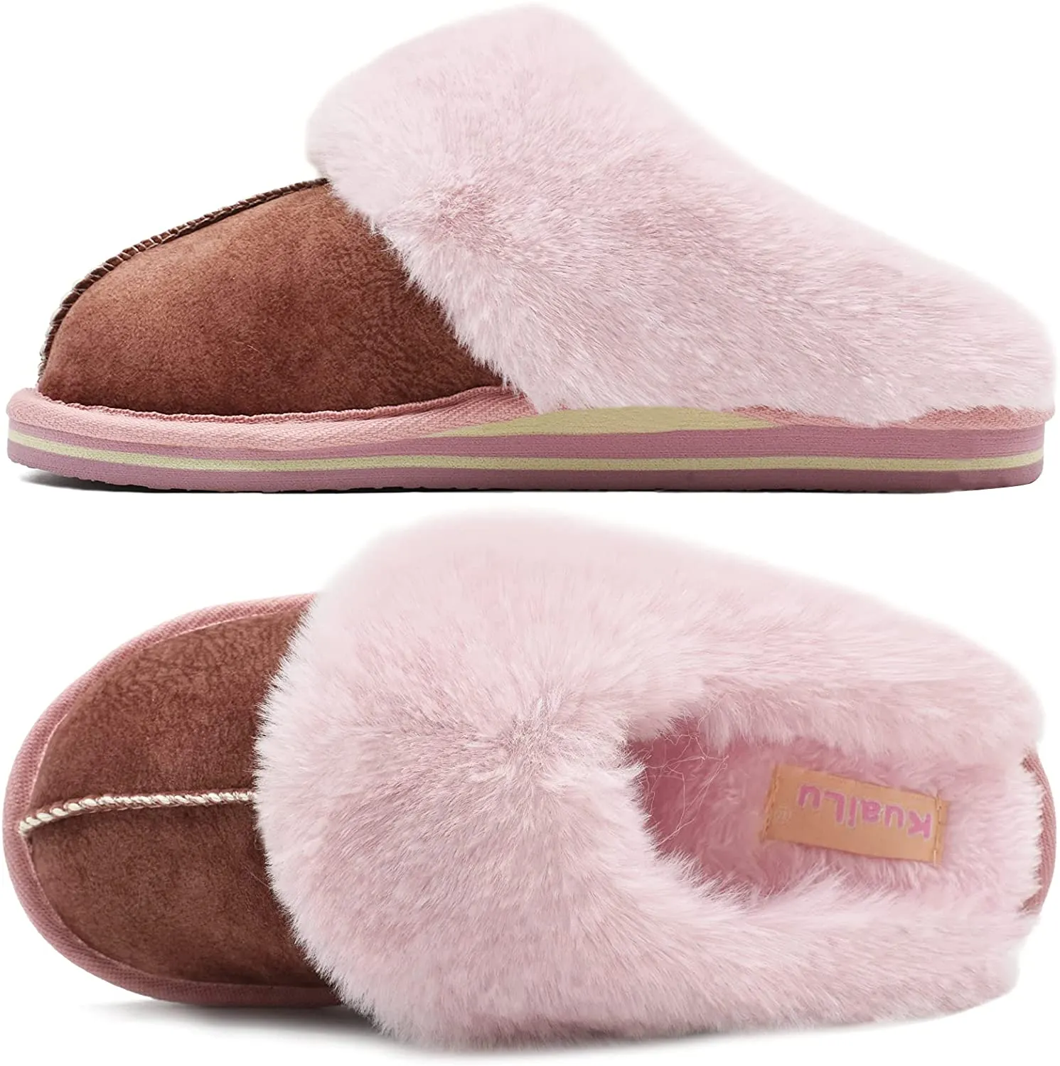 Fluffy Green Dual Memory Foam Slippers
