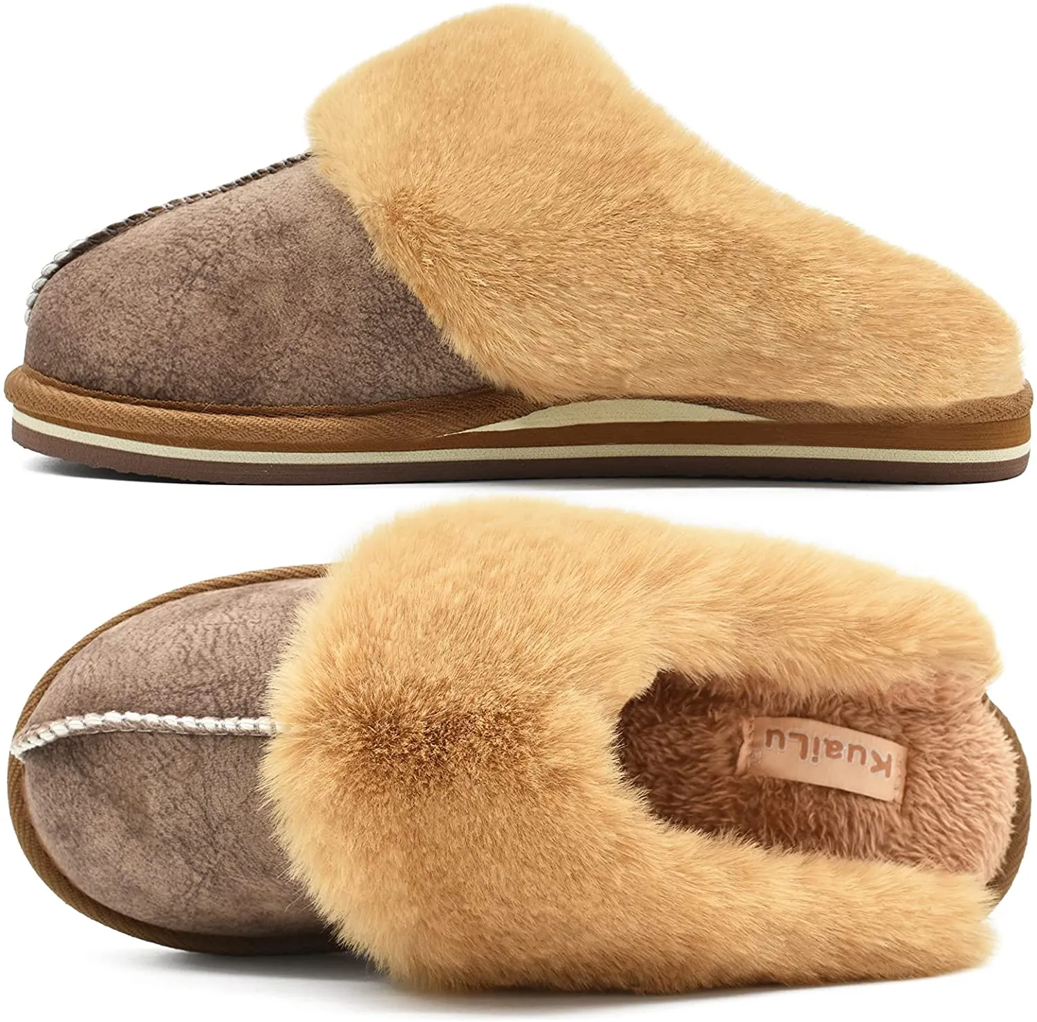 Fluffy Green Dual Memory Foam Slippers