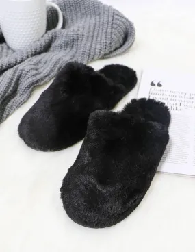FUZZY WUZZY SLIPPER - Black