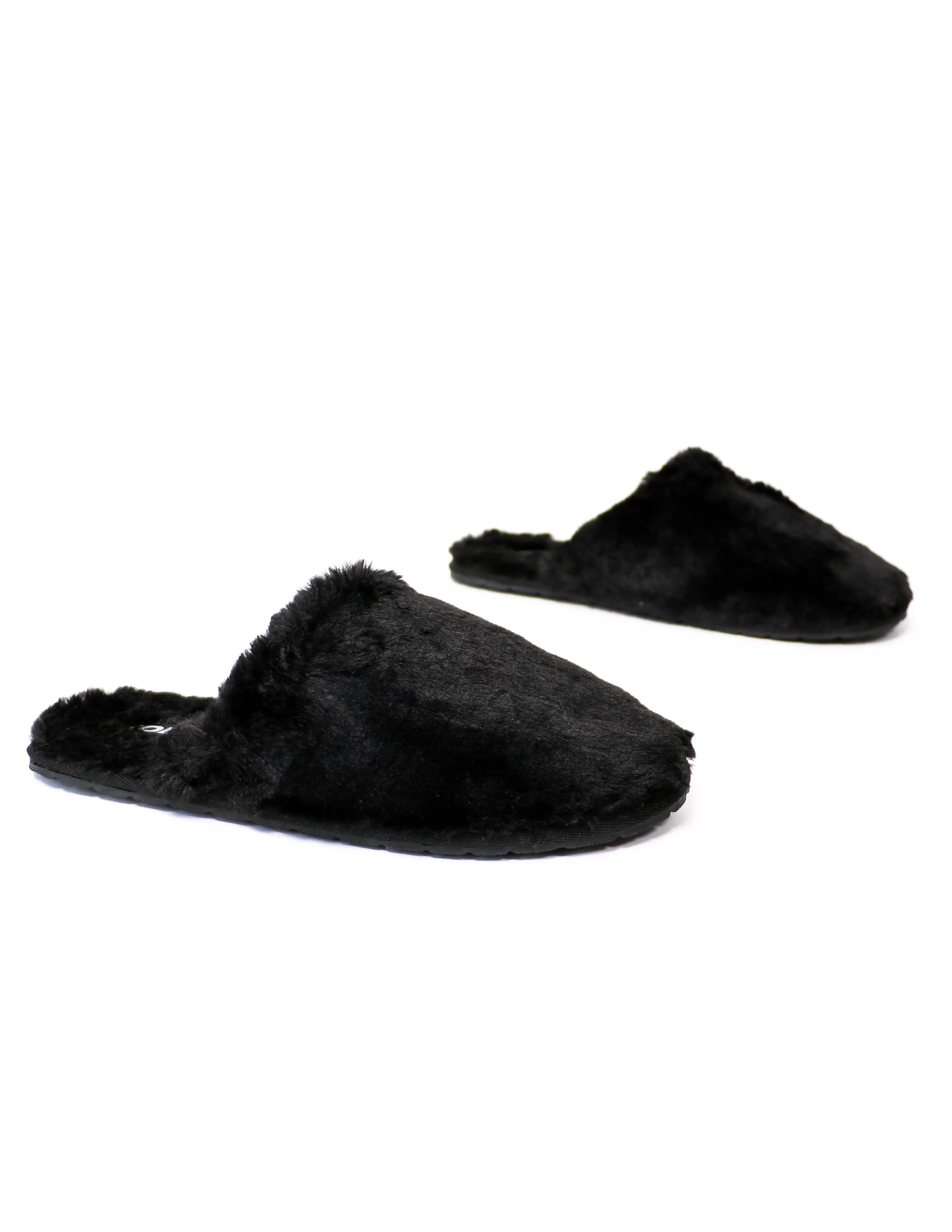 FUZZY WUZZY SLIPPER - Black