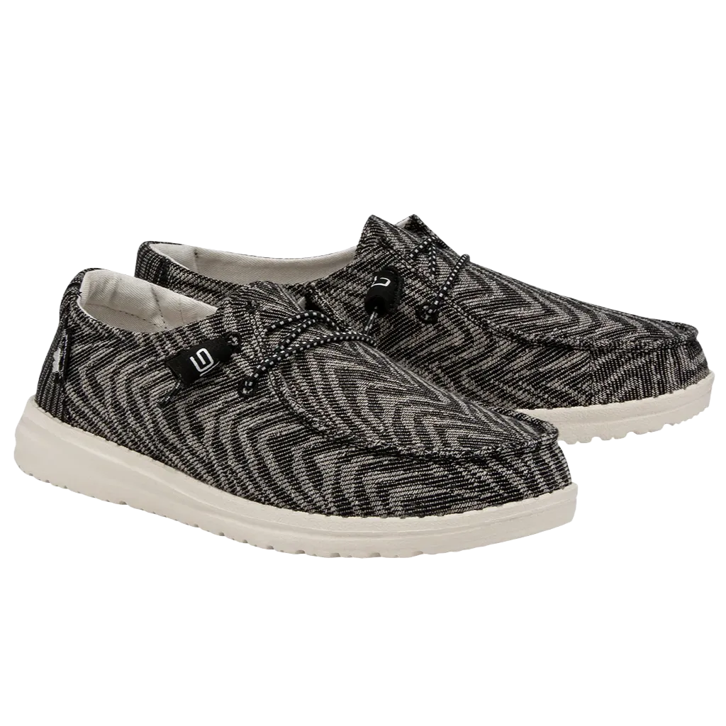 Hey Dude Ladies Wendy Woven Zebra Black Shoes 121414740