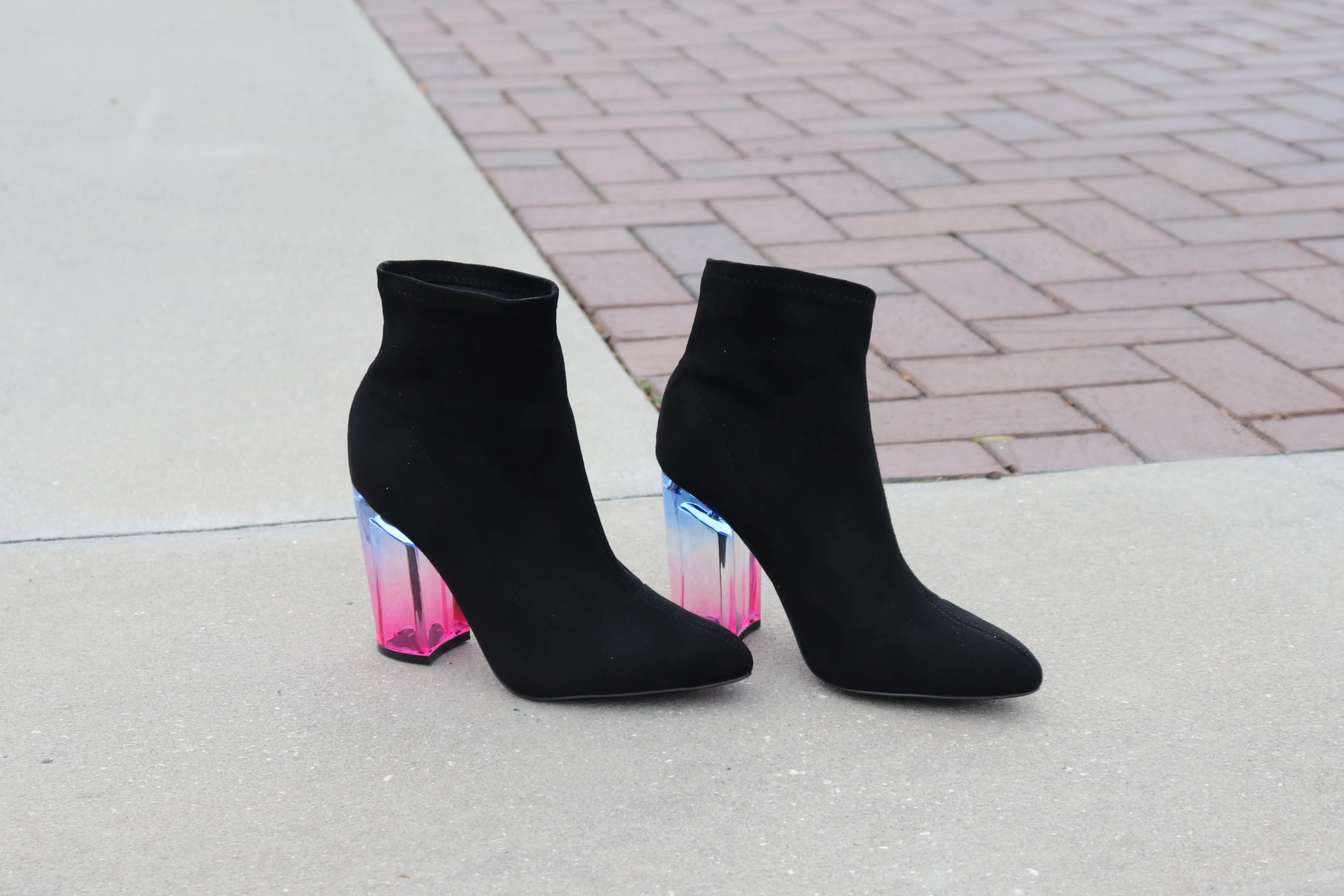 Janet Black Suede Ankle Boots
