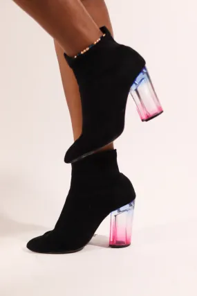 Janet Black Suede Ankle Boots