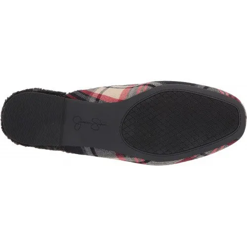 Jessica Simpson Tracee Cozy Dark Tan Combo Bow Round Toe Slip On Flat Slippers