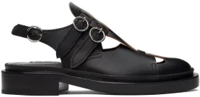 Jil Sander Black Antick Slingback Loafers