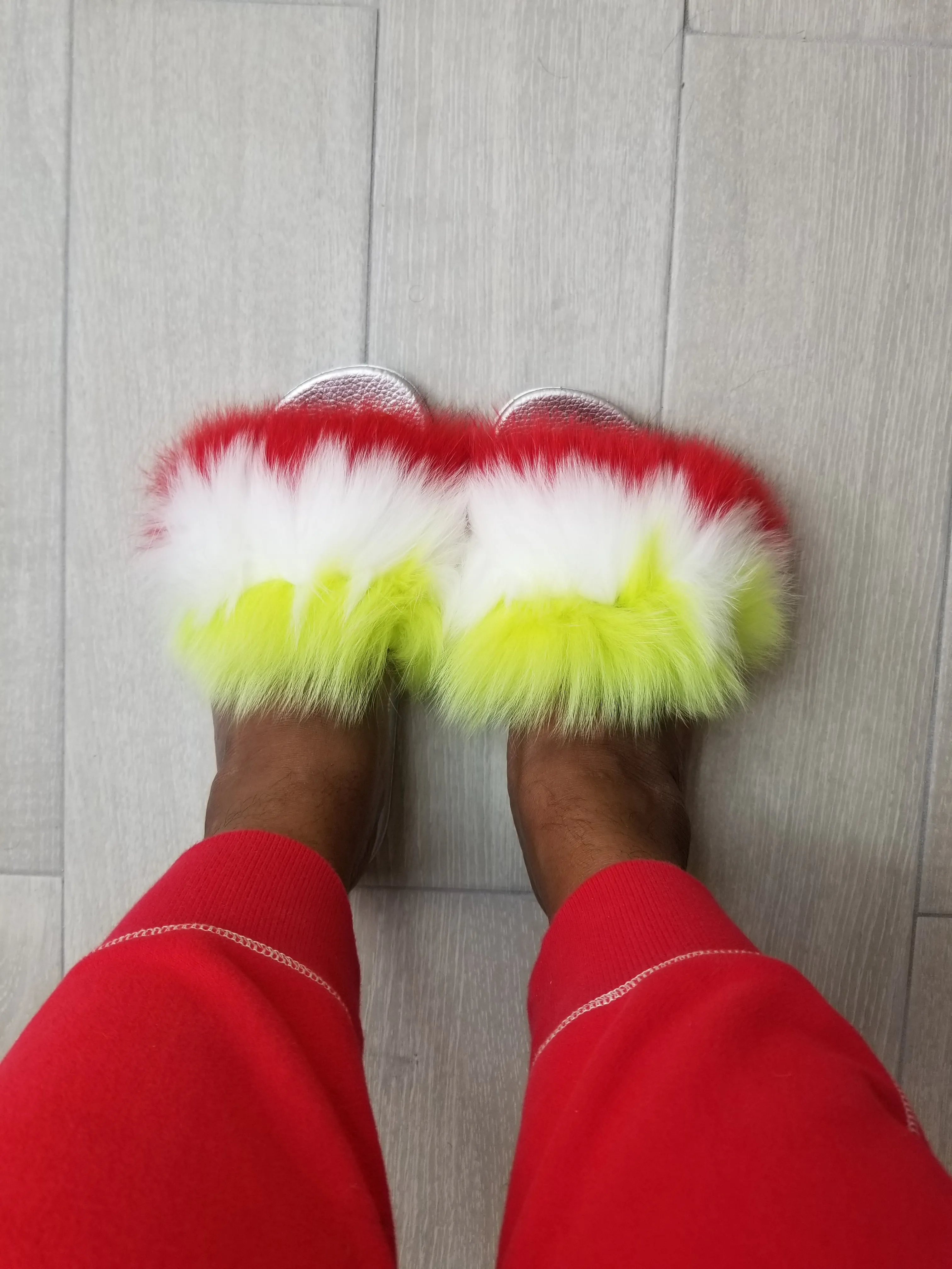 Juicy Juicy "Watermelon Delight" Fluffy Fur Flops