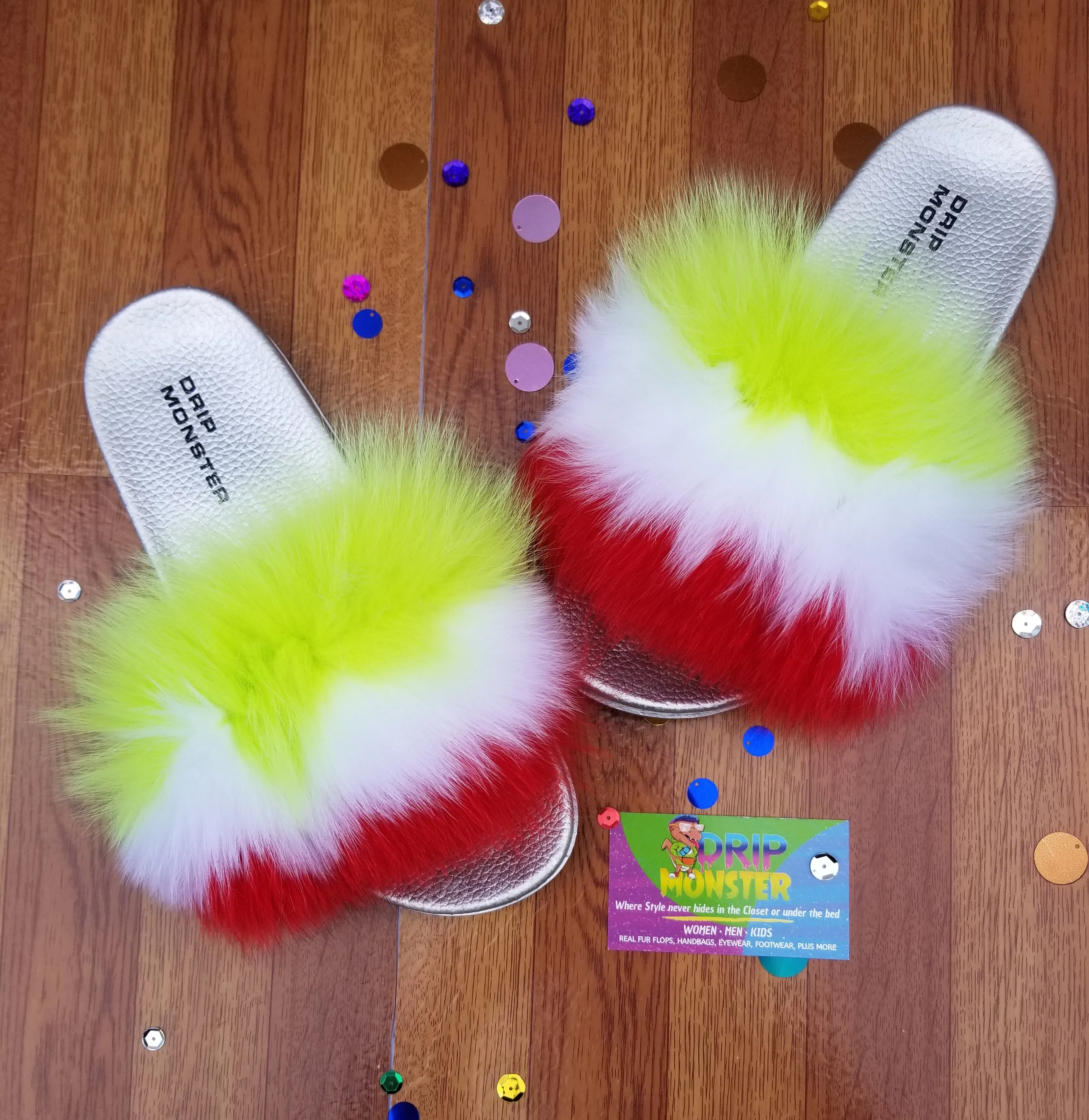 Juicy Juicy "Watermelon Delight" Fluffy Fur Flops