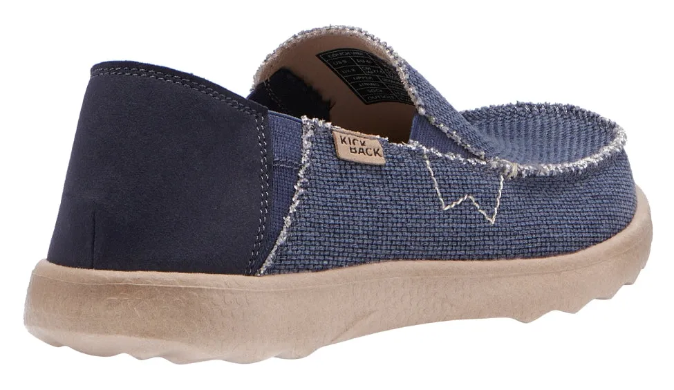 Kickback Mens Couch 2.0 Vibe Slip On Canvas Shoes - Navy
