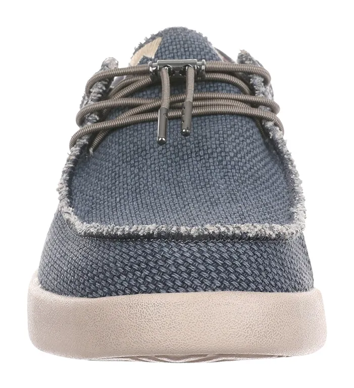 Kickback Mens Haven Lace Up Woven Canvas Shoes - Deep Navy