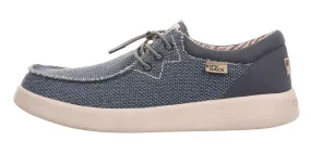 Kickback Mens Haven Lace Up Woven Canvas Shoes - Deep Navy