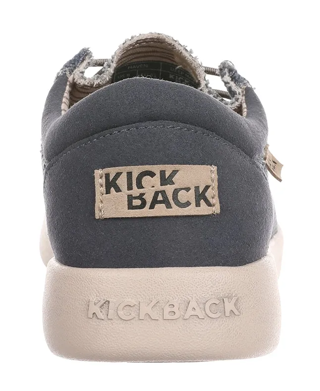 Kickback Mens Haven Lace Up Woven Canvas Shoes - Deep Navy