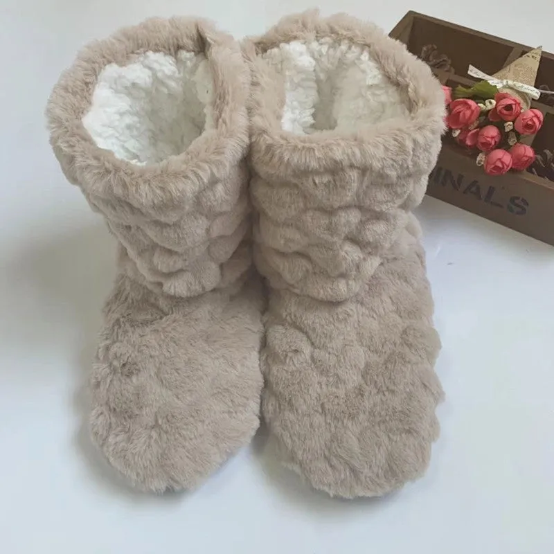 Ladies Slippers Slip On Winter Fur Ankle Boots