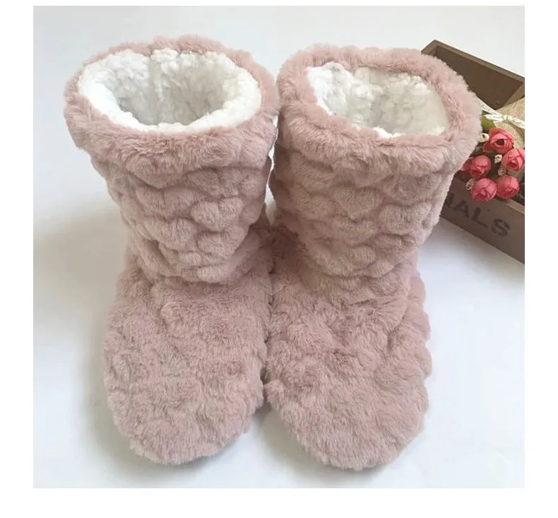 Ladies Slippers Slip On Winter Fur Ankle Boots