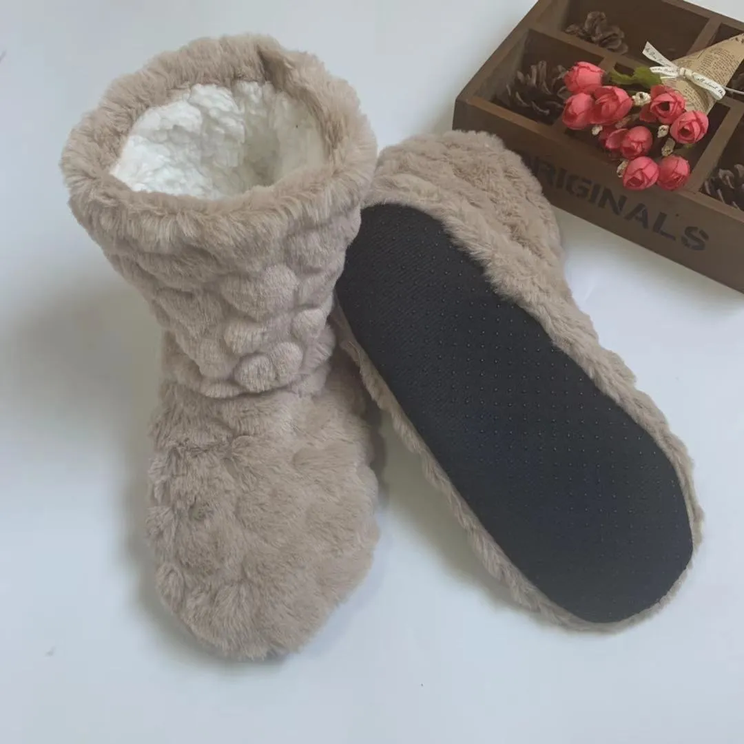 Ladies Slippers Slip On Winter Fur Ankle Boots