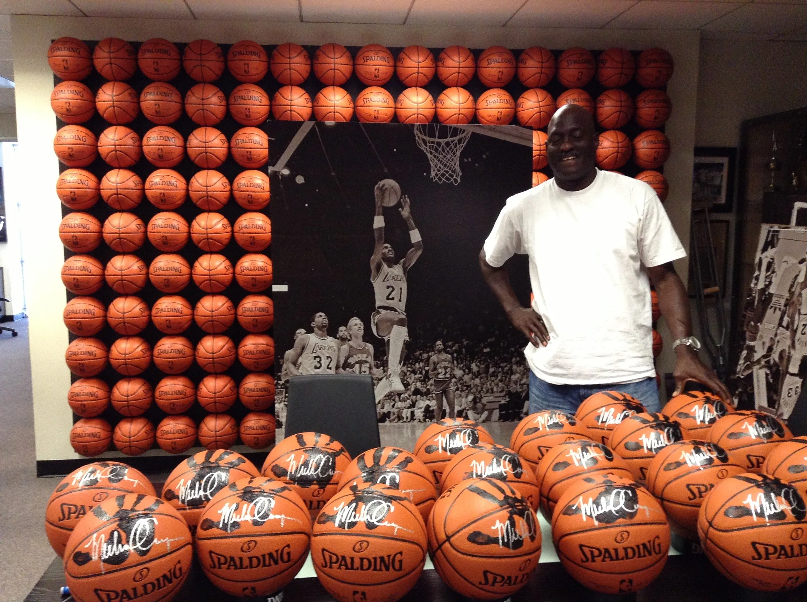 Michael Cooper Personally Hand-Printed   Signed NBA Basketball