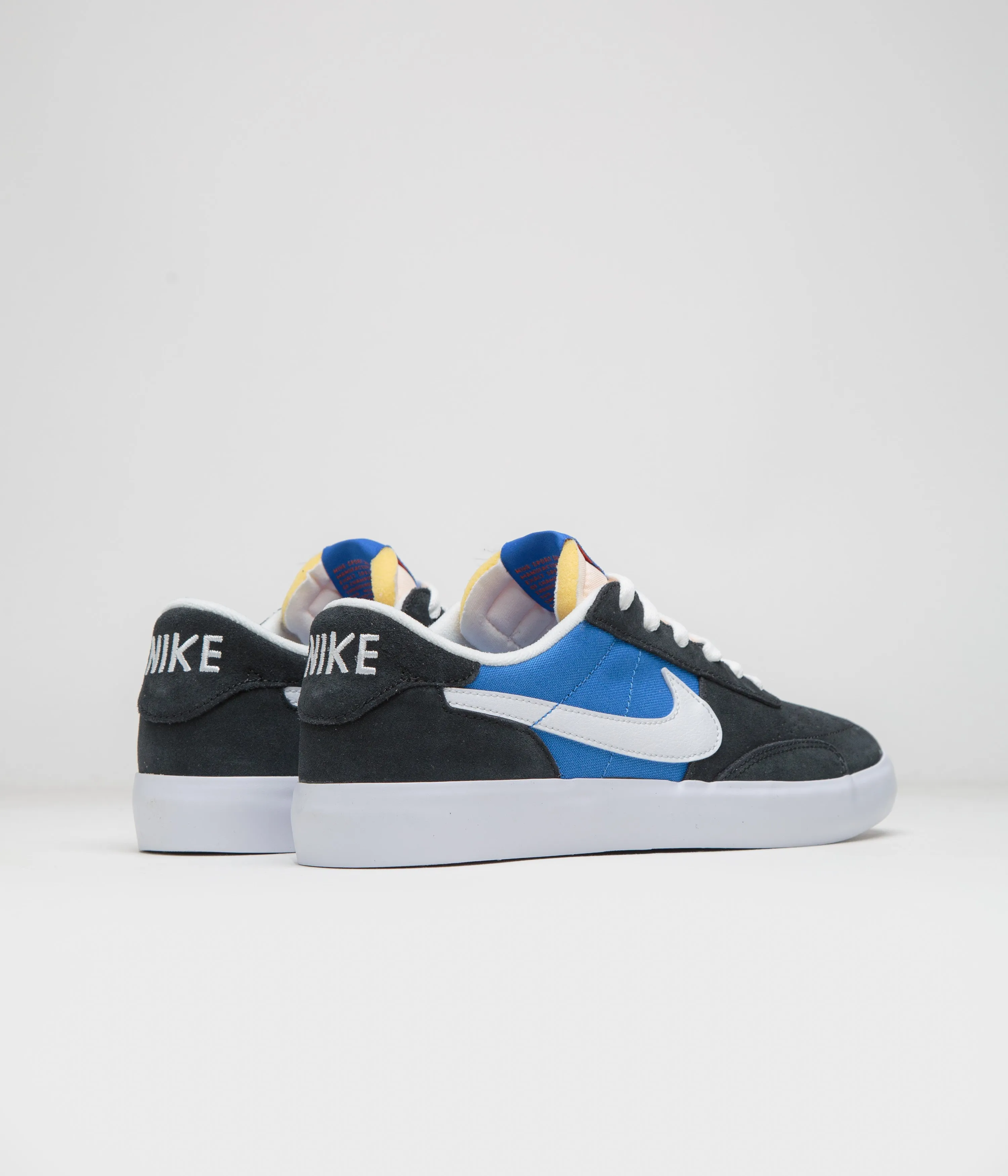 Nike SB Heritage Vulc Shoes - Black / White - Signal Blue - Safety Orange