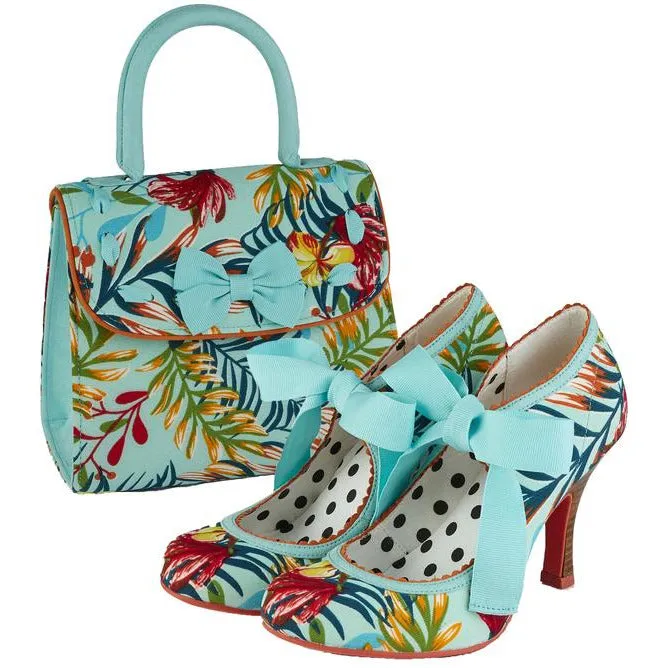 Ruby Shoo Court Shoe Willow in AQUA matching bag Santiago also available