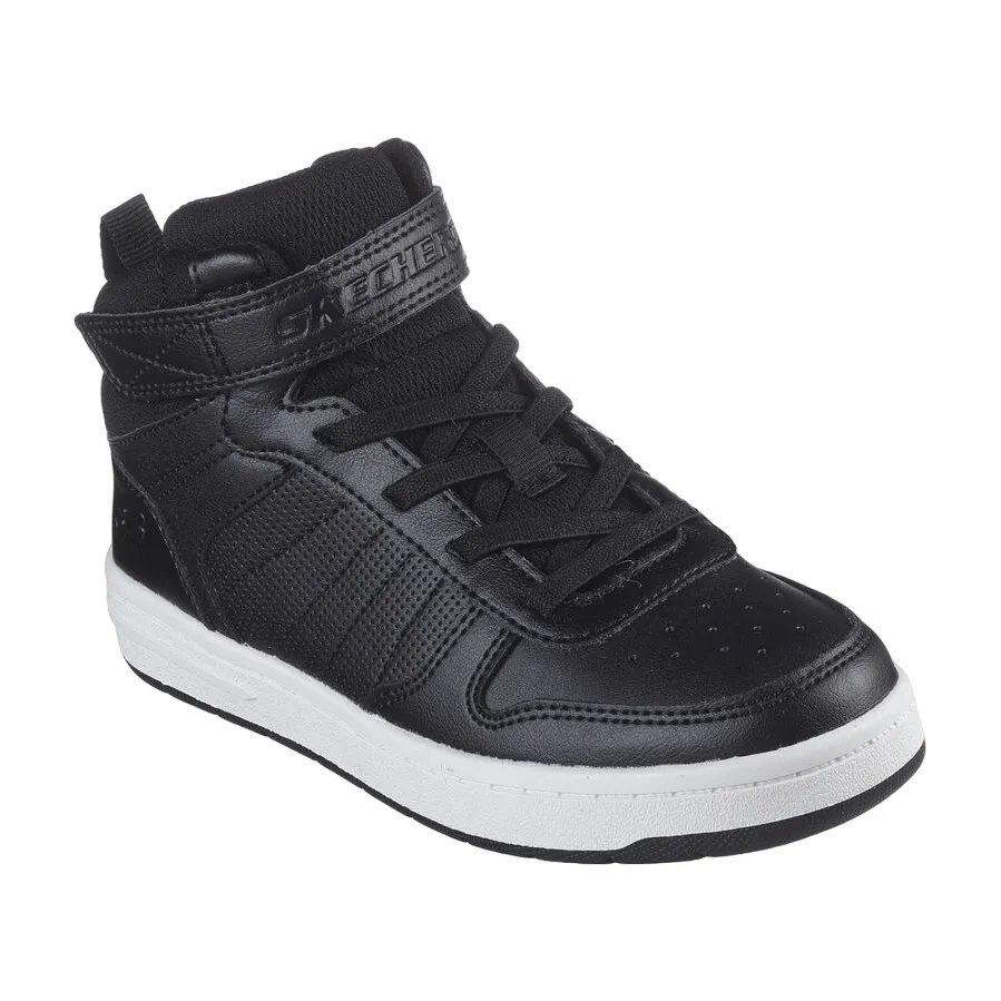 Skechers scarpa sneaker alta da bambino Smooth Street Vorrez 405633L/BKW nero