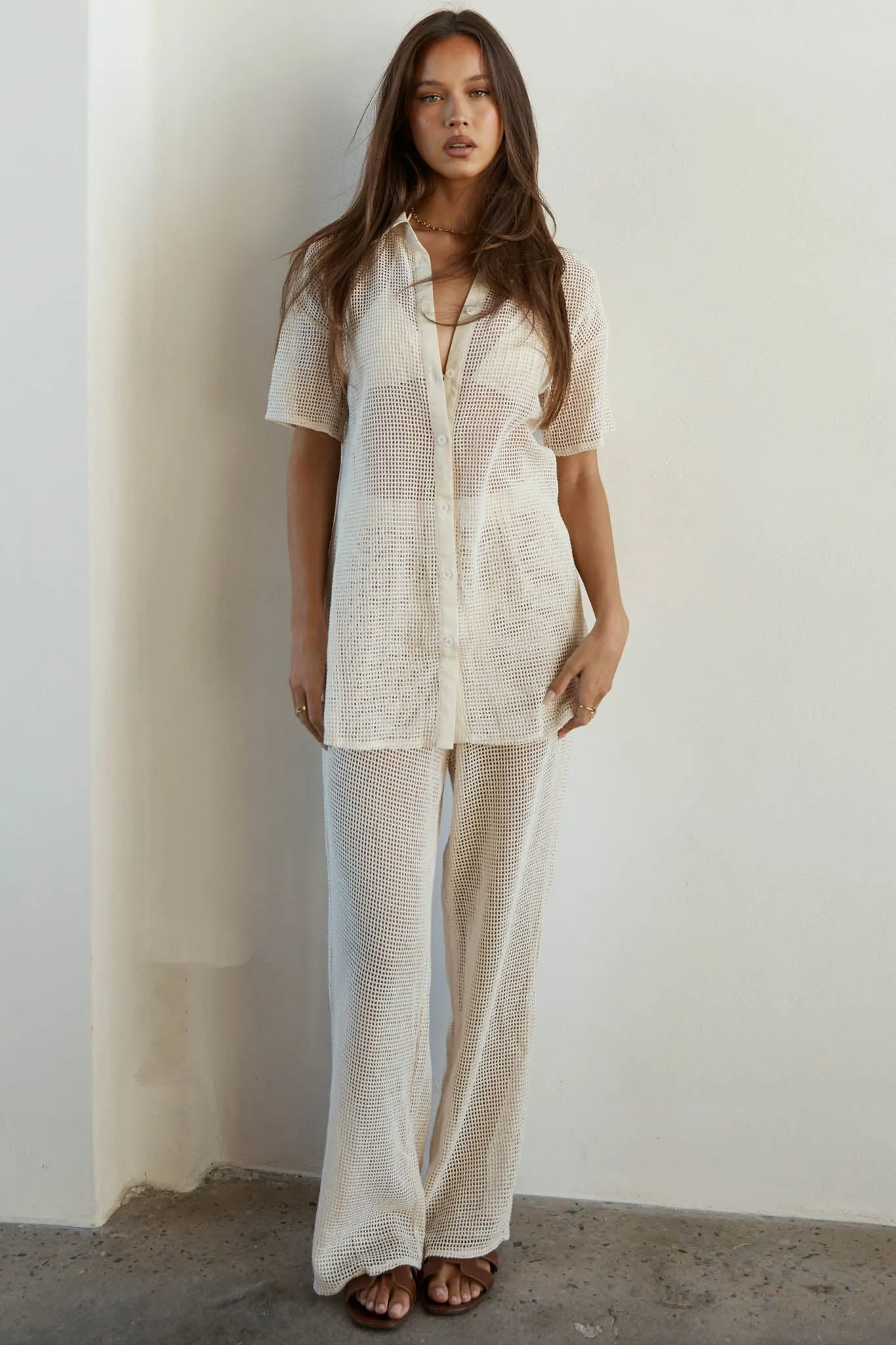 SNDYS Hyams Buttoned Knit Top Sand