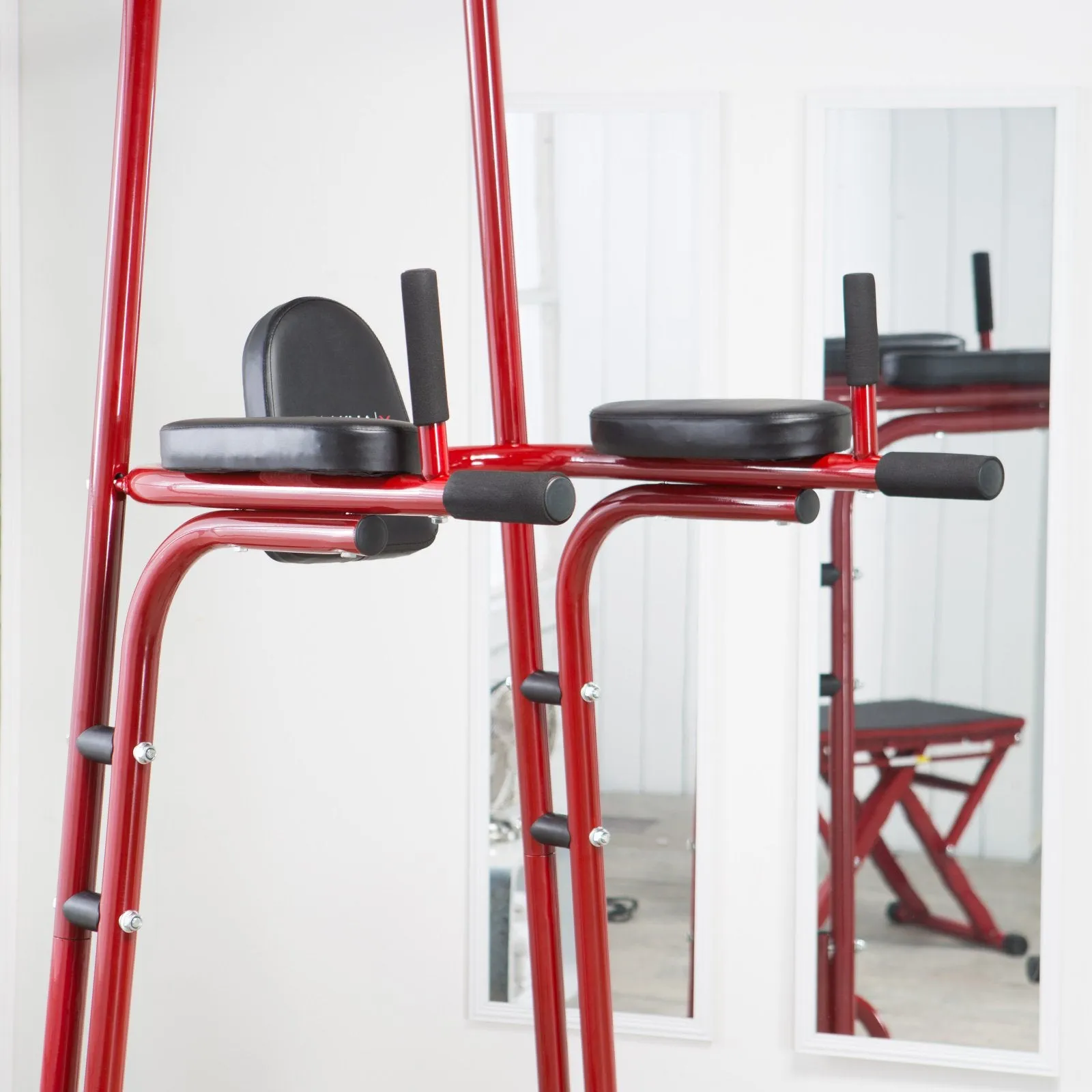 Stamina X Power Tower, Pull Up and Dip Stand, Red