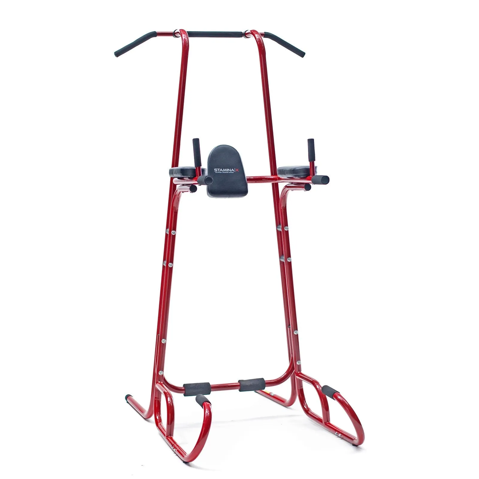 Stamina X Power Tower, Pull Up and Dip Stand, Red