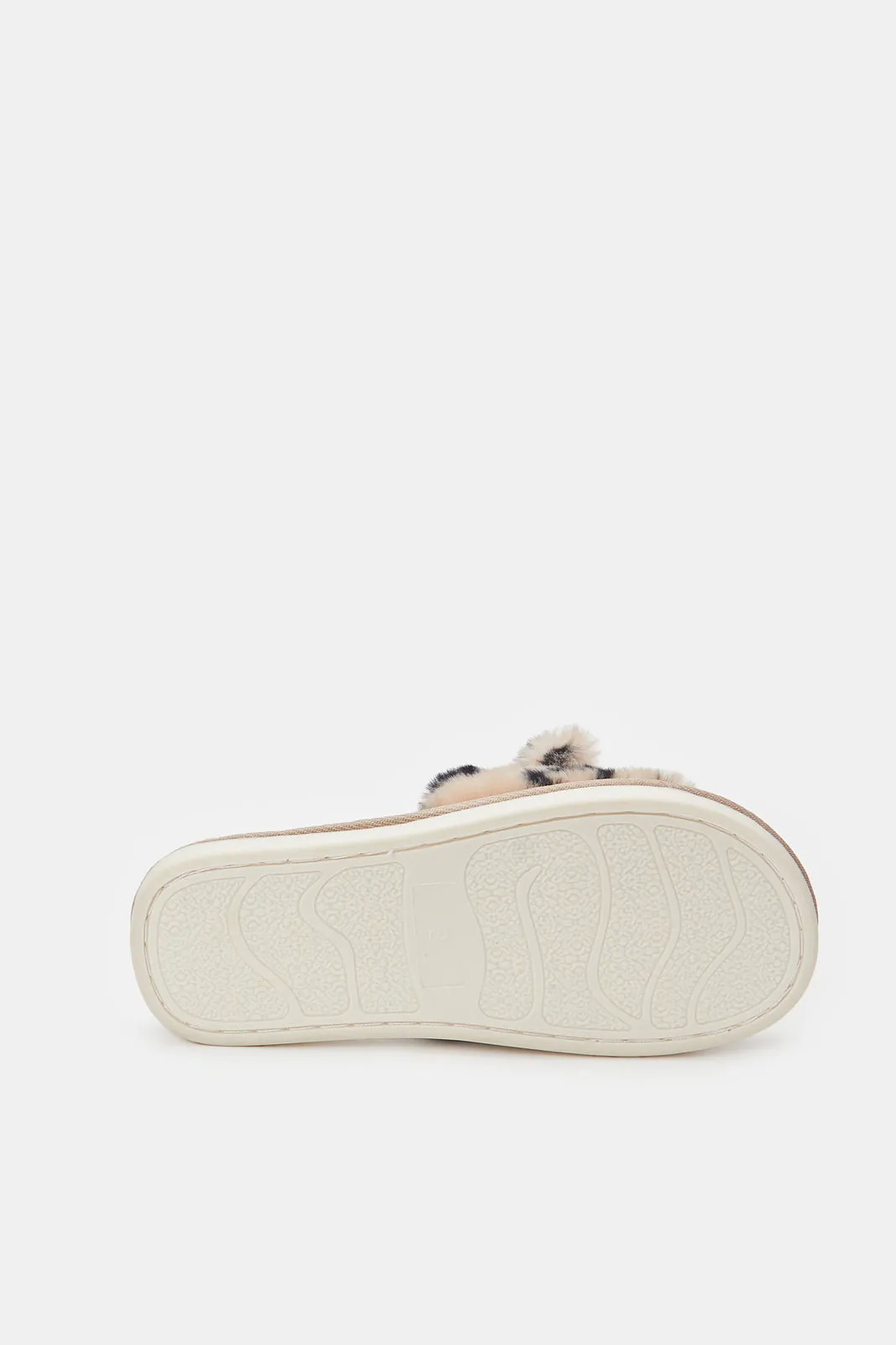 Women Beige Animal Print Slipper