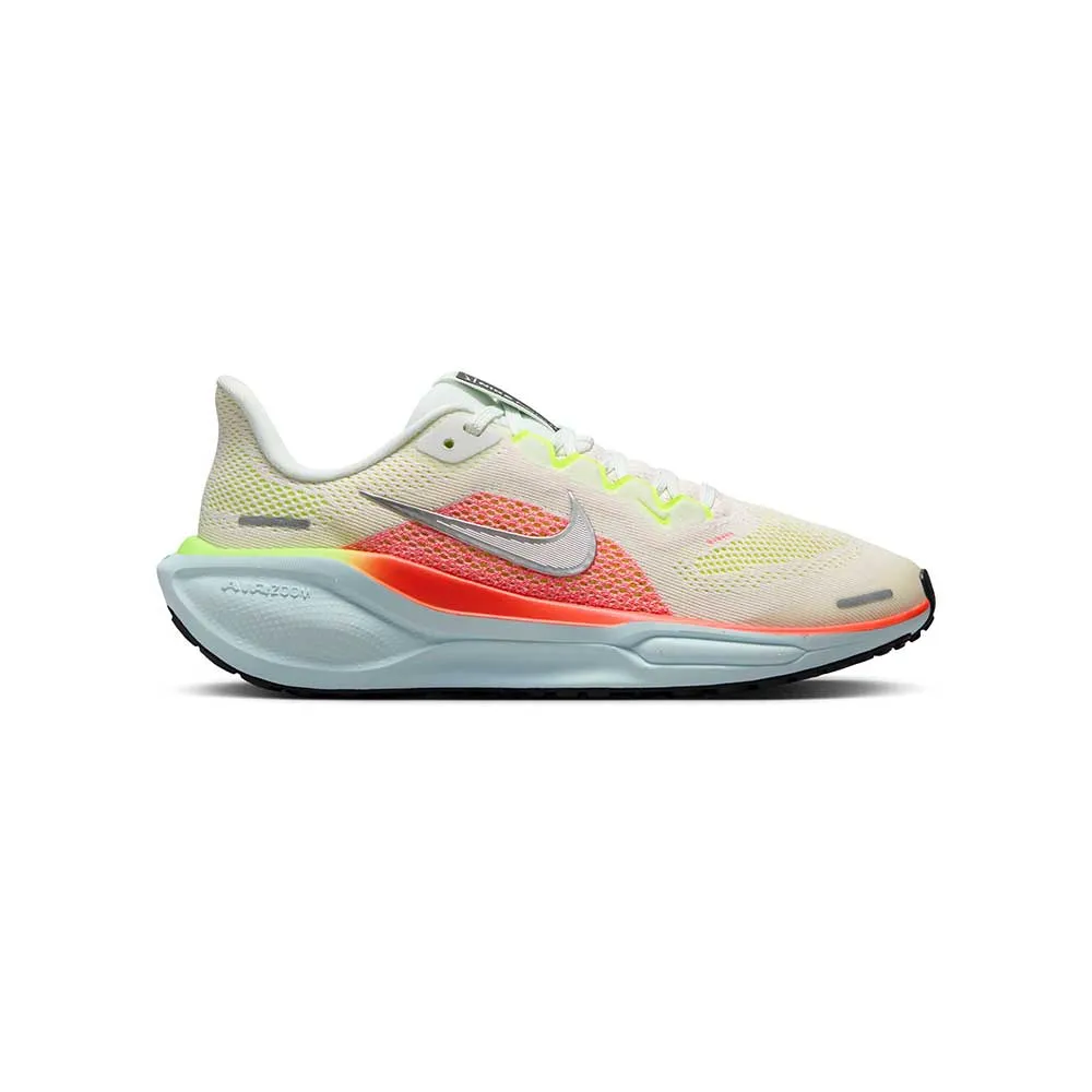Youth Air Zoom Pegasus 41 Running Shoe - Summit White/Chrome/Bright Crimson - Regular (D)
